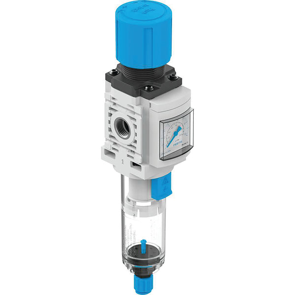 Air Preparation Units MS-LFR-B Series Filter Regulator Size 4, 40 micron, with pressure gauge, 2-10 bar, 1500l/m, BSPP, 1/4"; 8098266 product image by Festo