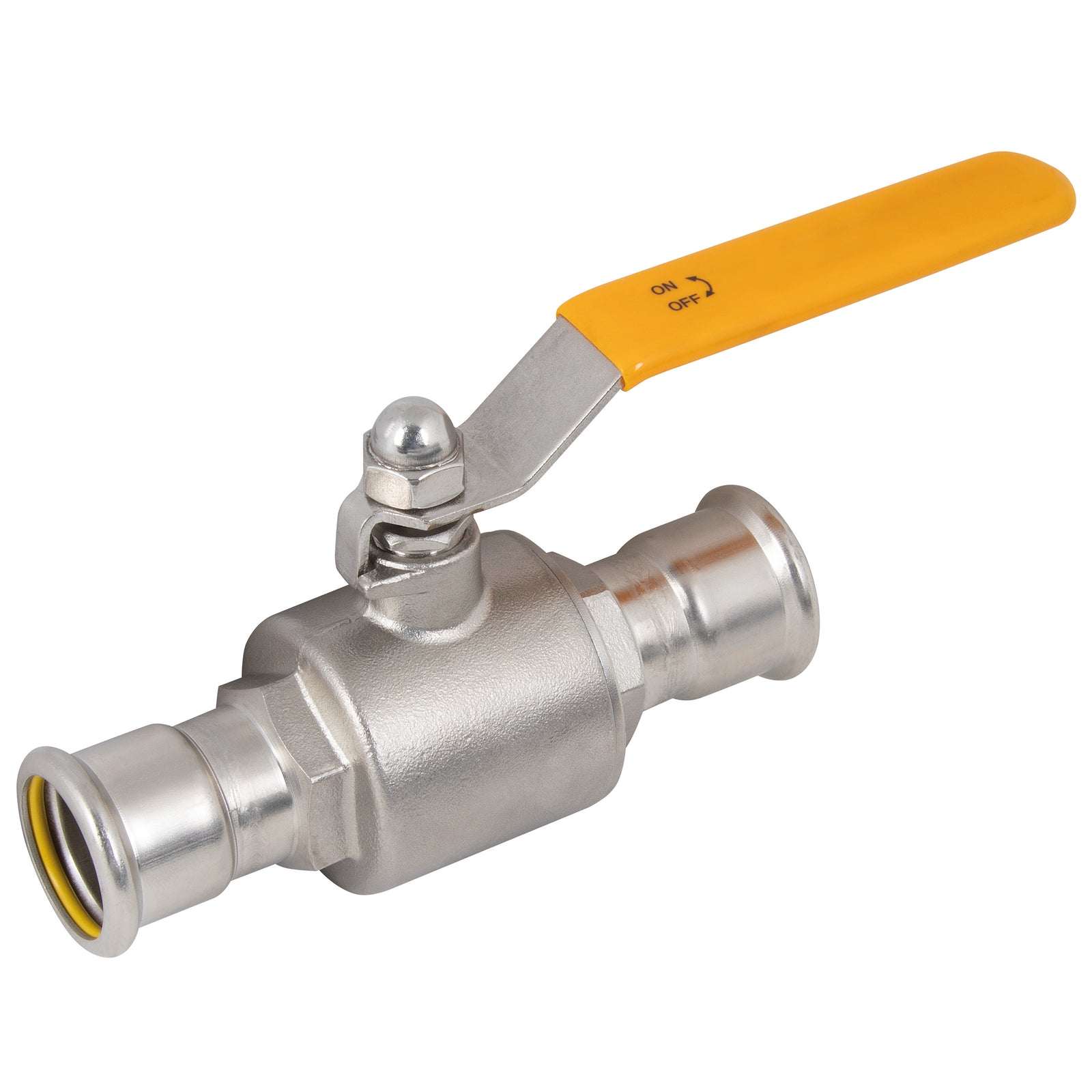 M-Press SS60015YH - 15mm Yel Handle S/S Gas Lever Ball Valve