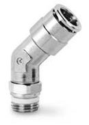 Image of S6110 12-1/2 - Push in fitting swivel 45° elbow 12mm tube 1/2 thread (Pack of 5) - Camozzi | Roladex UK