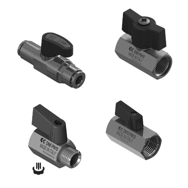 Image of 2974 3/8-3/8 - 3/8 BSP M x F brass mini ball valve lever op exhausting - Camozzi | Roladex UK