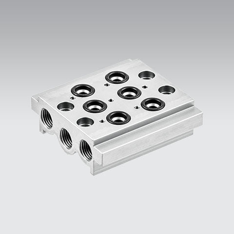 2 Pos. Multiple Base Basic 1/4'' - '0224200201 | Metal Work Pneumatic Online