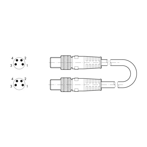 M8-M8 10M Cable - Island To Island - '0240010210 | Metal Work Pneumatic Online