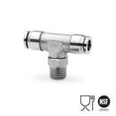 Image of X6430 4-1/8 - Push in fitting swivel branch tee 4mm tube 1/8 thread st/st (Pack of 5) - Camozzi | Roladex UK