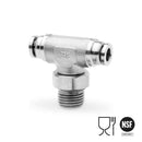 Image of X6432 6-1/8 - Push in fitting swivel branch tee 6mm tube 1/8 thread st/st (Pack of 5) - Camozzi | Roladex UK