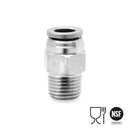 Image of X6510 10-1/4 - Push in fitting male stud 10mm tube 1/4 thread st/st (Pack of 5) - Camozzi | Roladex UK