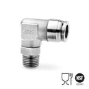 Image of X6520 4-1/4 - Push in fitting swivel elbow 4mm tube 1/4 thread st/st (Pack of 5) - Camozzi | Roladex UK