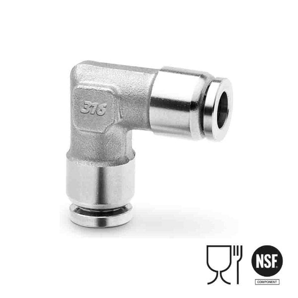 Image of X6550 6 - Push in fitting equal tube elbow 6mm tube st/st (Pack of 5) - Camozzi | Roladex UK