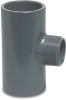 Profec T-Piece 90° Pvc-U 32mm x 1" x 32mm Glue Socket x Male Thread x Glue Socket 10Bar Grey | Profec | UK Supplier | Roladex