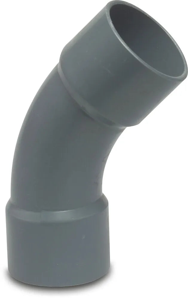 Profec Bend 45° Pvc-U 225mm Glue Socket 10Bar Grey Type Made From Tubing | Profec | UK Supplier | Roladex