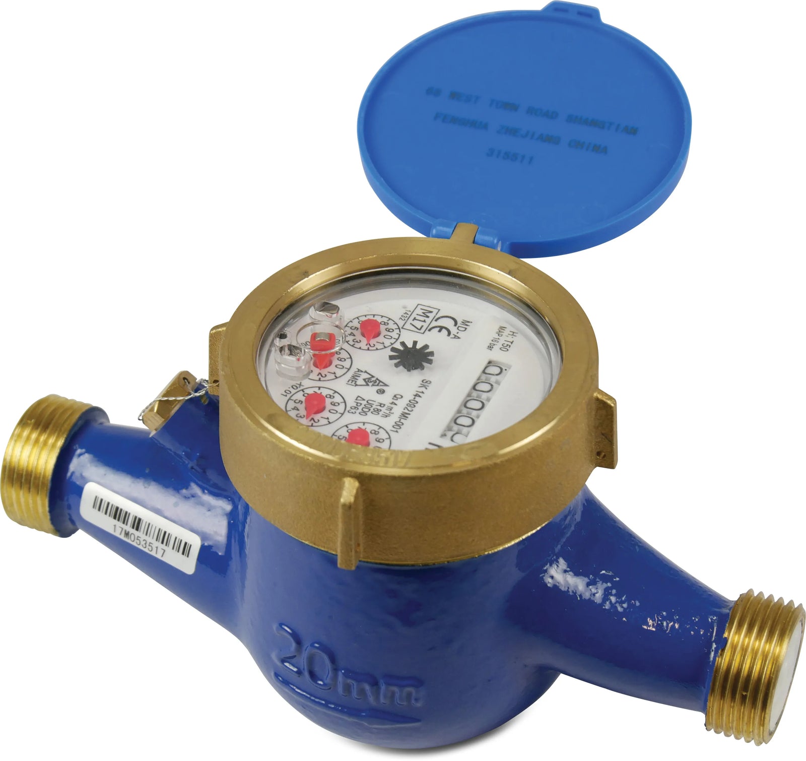 Profec Meter Brass 1 1/4" Male Thread 16Bar 0,1A 3.5M³/H Dn25 24V Ce/Mid Md-A/Md-Ap Type Tl Multi Jet Horizontal With Pulse Option | Profec | UK Supplier | Roladex