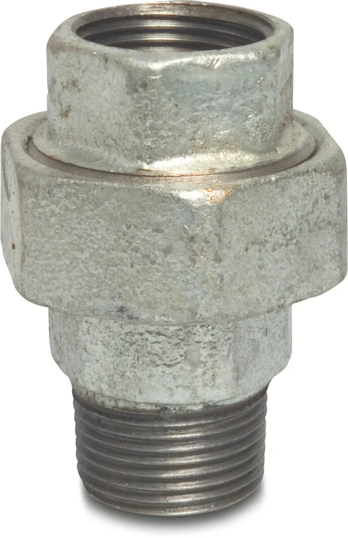 Profec Union Coupler Galvanised Cast Iron 1/2" Female Thread x Male Thread 25Bar Type Flat | Profec | UK Supplier | Roladex