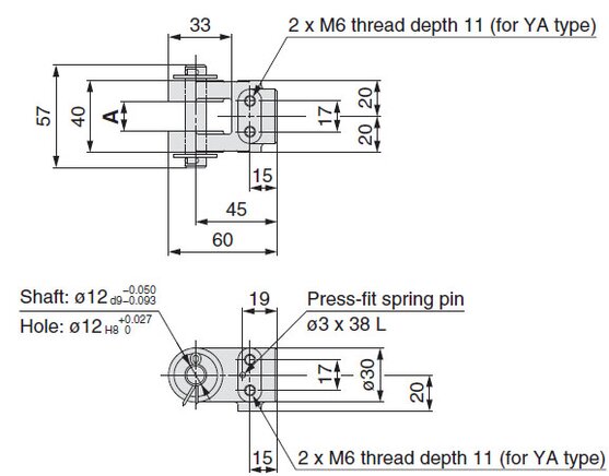 SMC CKA-YA04 SMC Fork Joint