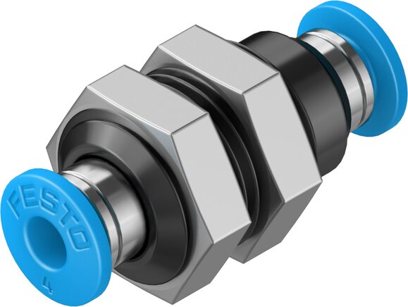 Festo QSS-4-100 Push-In Bulkhead Conn 100 pcs