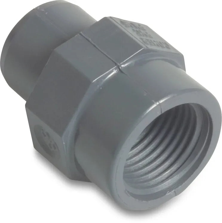 Profec Spigot Pvc-U 1" x 1" Imperial Glue Spigot x Female Thread 10Bar Grey | Profec | UK Supplier | Roladex