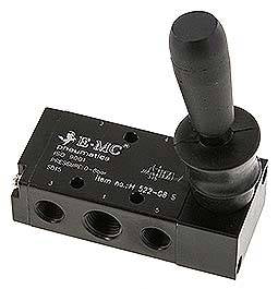 H 522-08 S EMC   5/2-way hand lever valve, spring return, g 1/4"