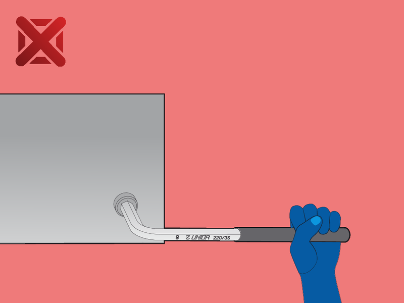 Set of ball-end hex wrenches on plastic clip, 1,5 - 10/9