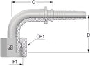 Female 90deg M18-1.5 x 3/8 Hose OG 60