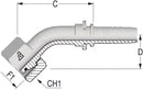 M20 -1.5S x 12mm 45deg Metric Female x 3/8 Hose