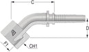 Female 45deg M18-1.5 x 3/8 Hose