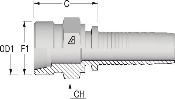 M12 -1.5L x 6mm Metric Male x 3/16 Hose