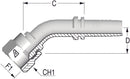 9/16" -18 JIC 45deg Female Elbow x 3/8 Hose