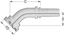 Flange 45deg 30.2mm 1/2" 3000PSI