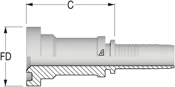 Flange S6 41.3  3/4" Hose 6000PSI