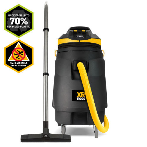 V-TUF XR11000 240V 110L 3300W High Performance Wet & Dry Industrial Vacuum Cleaner - Made from 70% Recycled Plastic